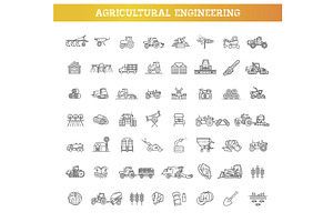 Agricultural and farming machines, a Technology Illustration by Tettygreen