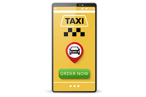 Realistic smartphone with app for