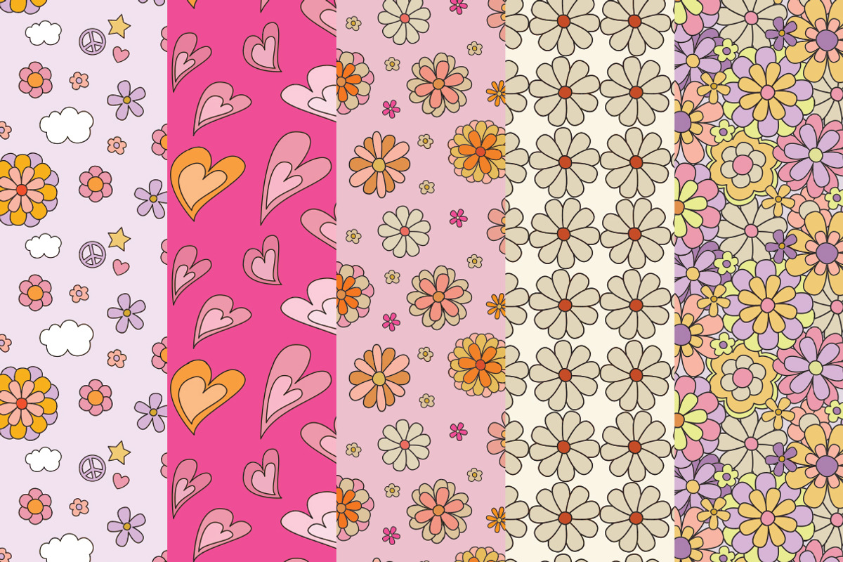 Talulah Retro Seamless Patterns, a Pattern Graphic by Emilie Cliche (Photo 5 of 7)