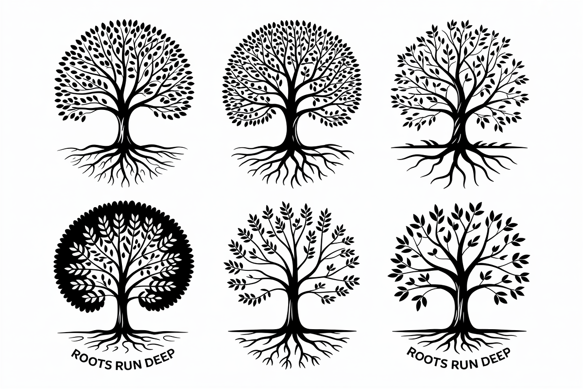 Tree with roots silhouette featuring, an Illustration by Amazin_art (Photo 8 of 10)