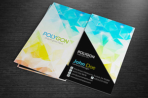 Colourful Polygonal Business Cards