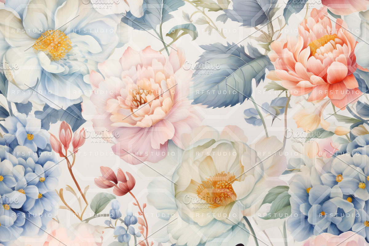 FLORAL FLUTTER. Seamless Pack, a Texture Illustration by RefinedFantasyStudio (Photo 5 of 9)