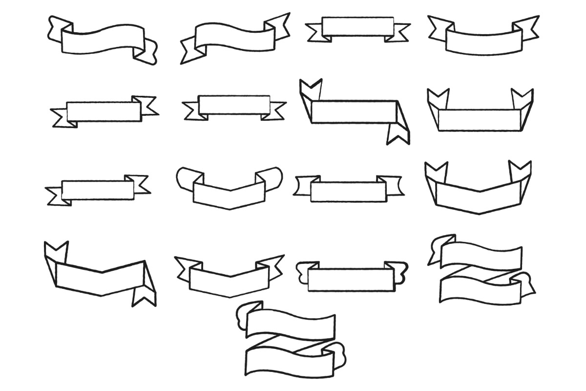 Ribbon Banners Set 5 Procreate Brush, a Brush Add-On by Disasterology Ink (Photo 6 of 10)