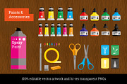 Art Supply Illustration Pack, a Work Illustration by Wingsart Studio (Thumbnail 3 of 12)