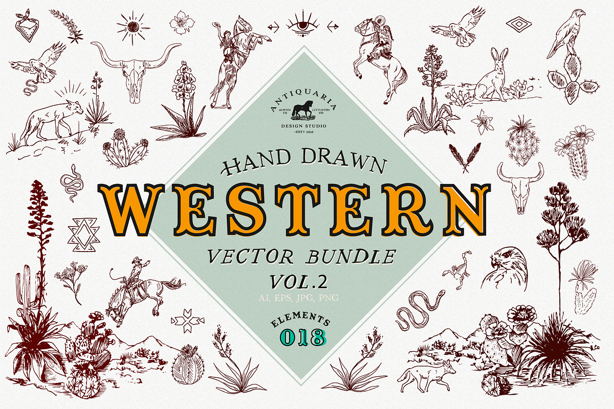 Western Horse Cowboy Graphics, an Object Illustration by Antiquaria (Photo 1 of 8)