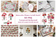 Watercolor Flowers in Soft Pastels, a Decorative Illustration by ForhadGFX (Thumbnail 1 of 11)