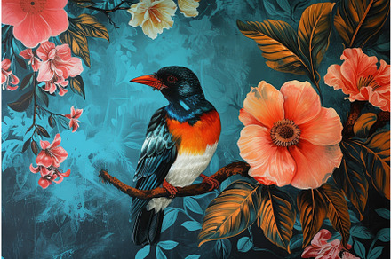 Intricate Bird flowers barocco, an Object Illustration by Ylivdesign