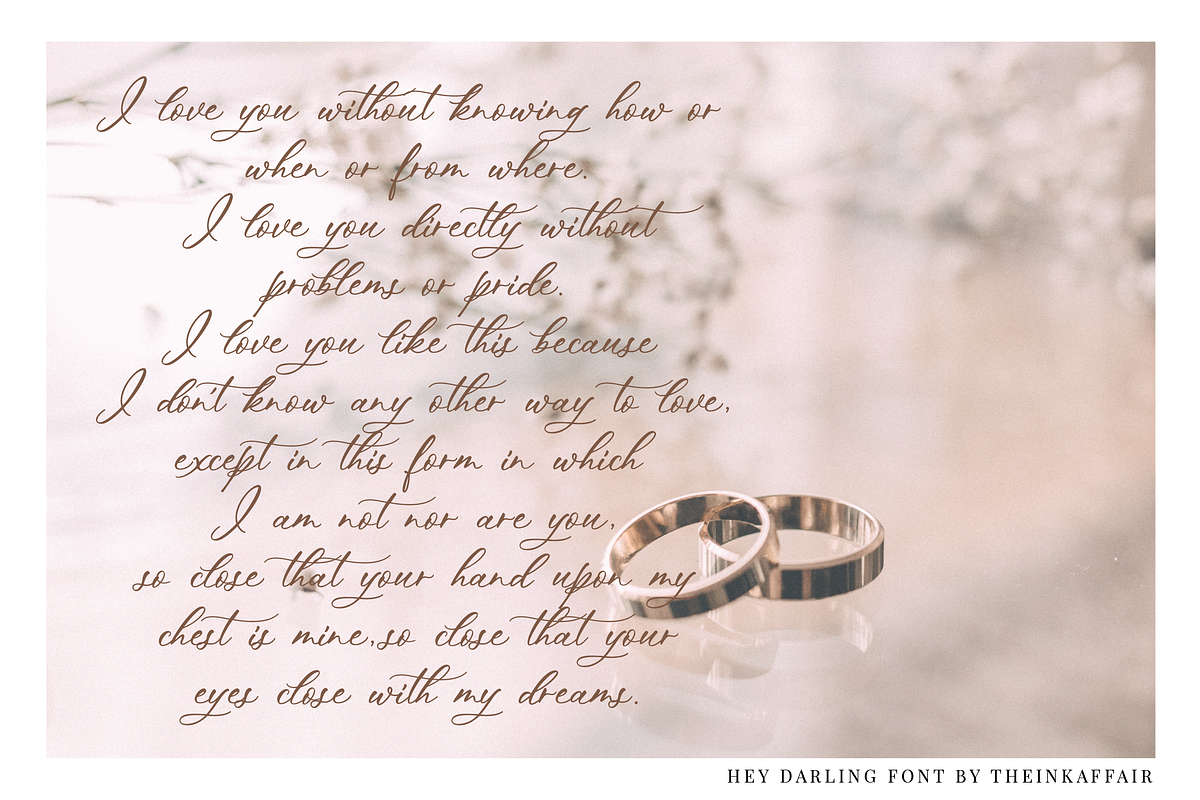 Hey Darling Calligraphy Script Font preview 3