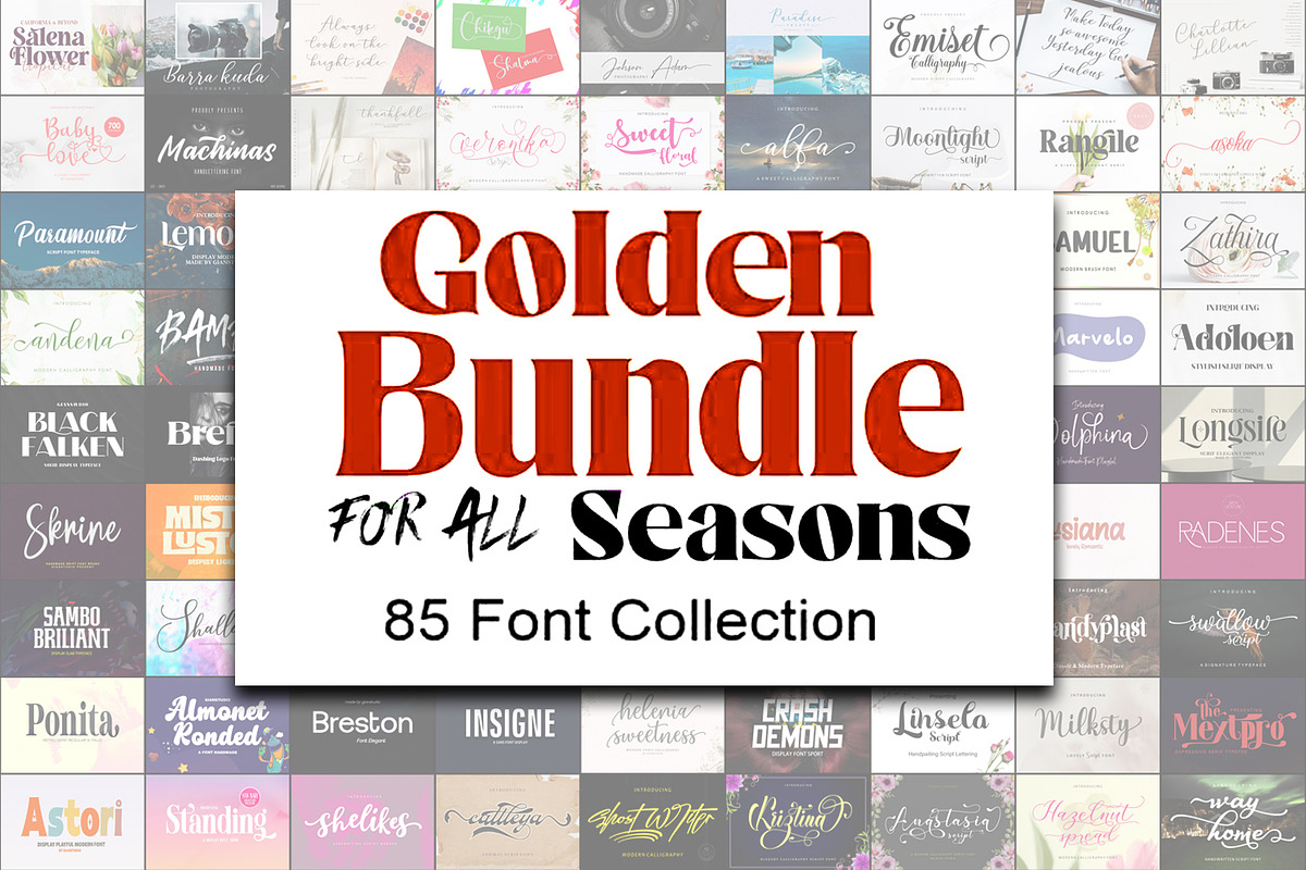 Golden for All Seasons Font Bundle, a Handwritten Font by JustArtDigital (Photo 1 of 5)
