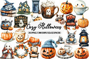 Watercolor Cozy Halloween Clipart, an Illustration by Daily.Designs (Thumbnail 1 of 5)