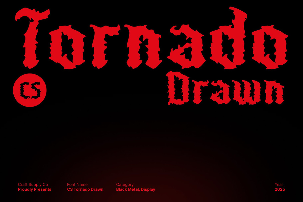CS Tornado Drawn, a Blackletter Font by Craft Supply Co. (Photo 1 of 8)