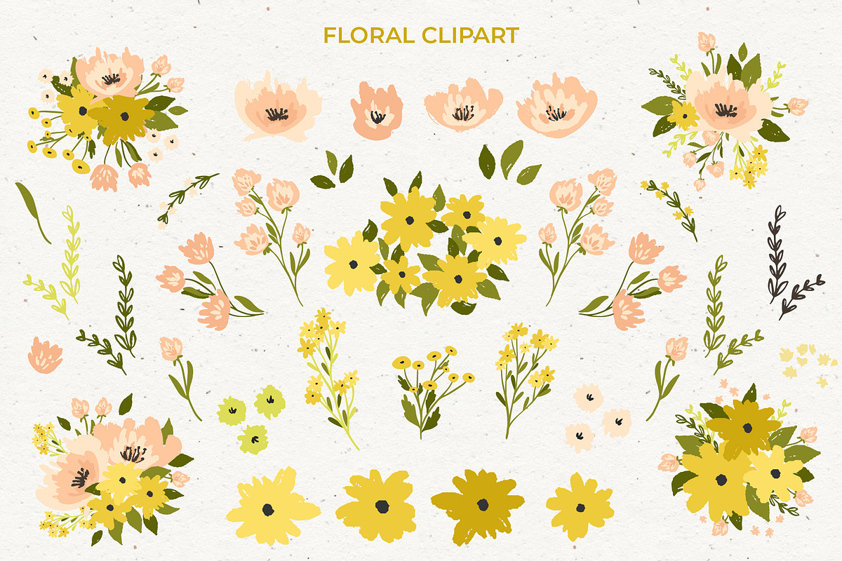 Flower Field pattern & clipart, a Background Graphic by Cozy pattern shop (Photo 3 of 7)