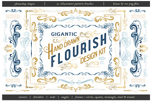 Hand Drawn Flourish Design Kit