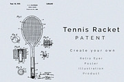 Tennis Racket Patent, an Illustration by Nordic Designs (Thumbnail 1 of 3)