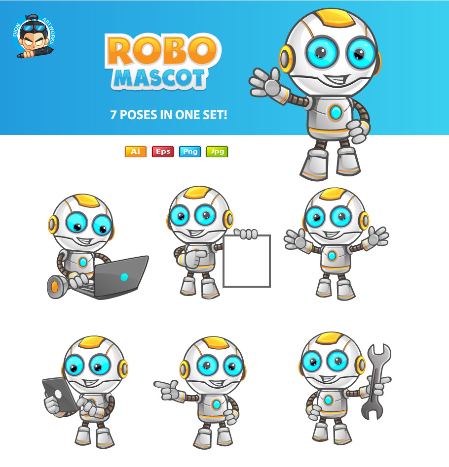 Robot Mascot, a Graphic by DionArtworks | Creative Market