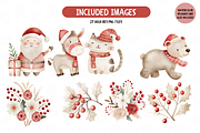 Woodland Friends Christmas Clipart, an Illustration by TatiMockup (Thumbnail 3 of 5)