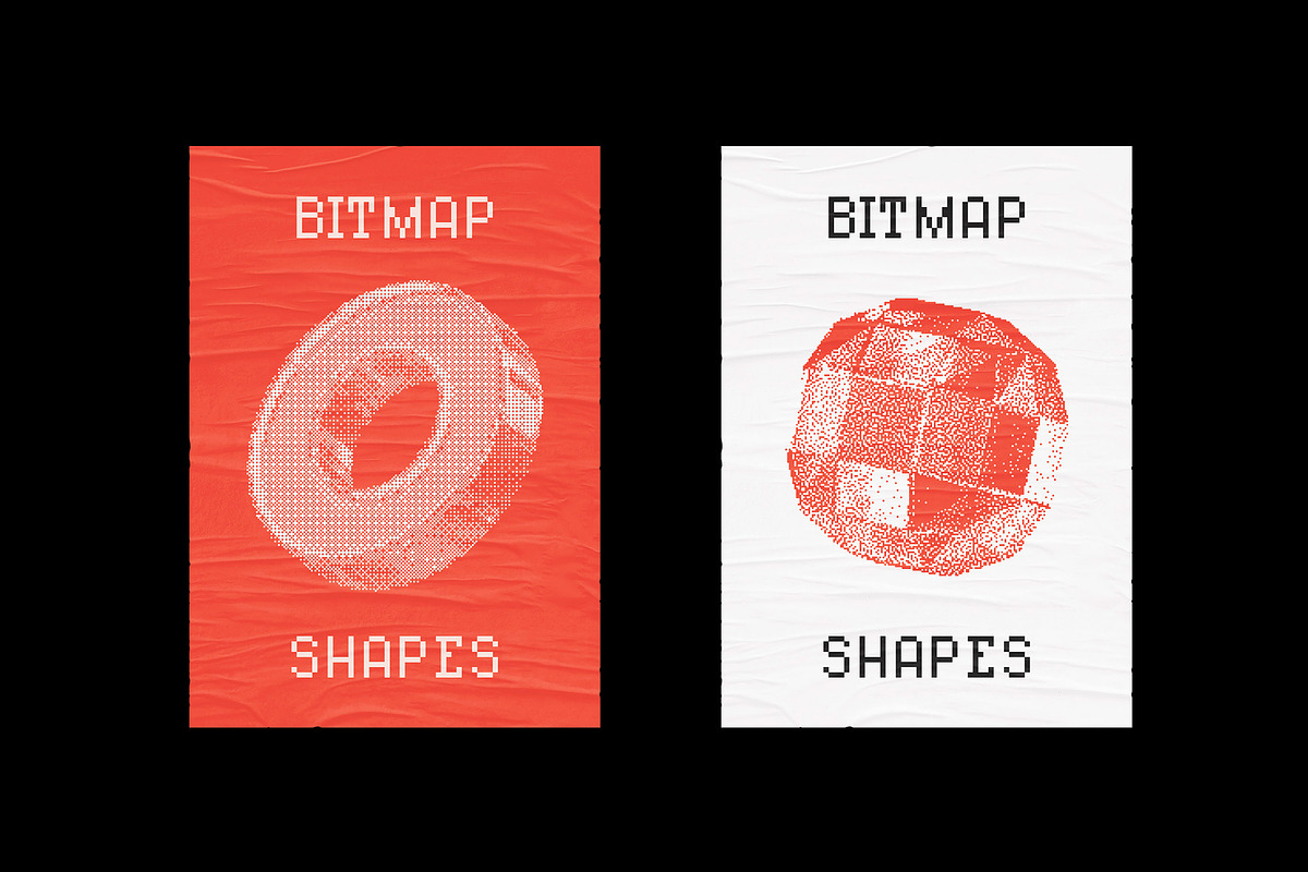 144 Dithering Bitmap Vector Shapes, an Object Graphic by pixelbuddha.net (Photo 6 of 17)