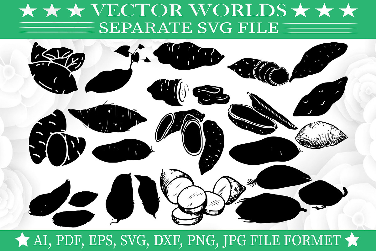 Sweet Potato SVG, Sweet Potato SVG, an Object Graphic by VectorWorlds