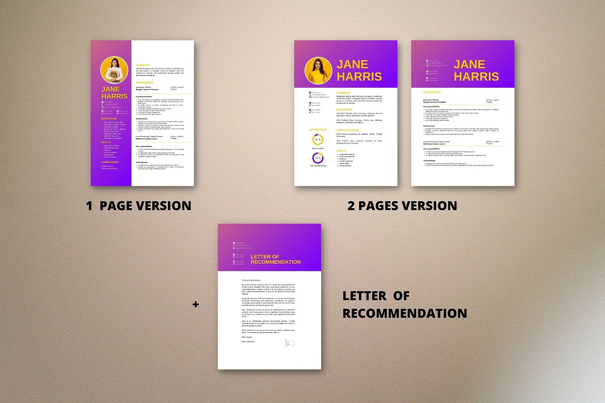 Teacher Resume Template |Canva, a Resume Template by MediaKitTemplates (Photo 3 of 10)