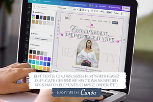 Beauty Website Template Canva Boho