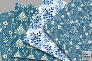 Blue Distressed Cottagecore Shabby, a Pattern Graphic by Fine Purple Elephant (Thumbnail 4 of 5)