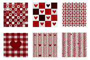 plaid valentines day digital paper, an Illustration by CreationArt (Thumbnail 4 of 5)