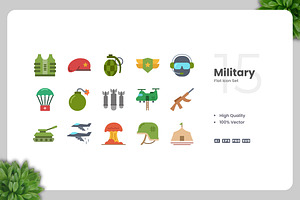 Military Flat Icons, an Icon by Upnowgraphic
