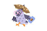 Animals with umbrella under rain set, an Animal Illustration by PaperTrident (Thumbnail 8 of 9)
