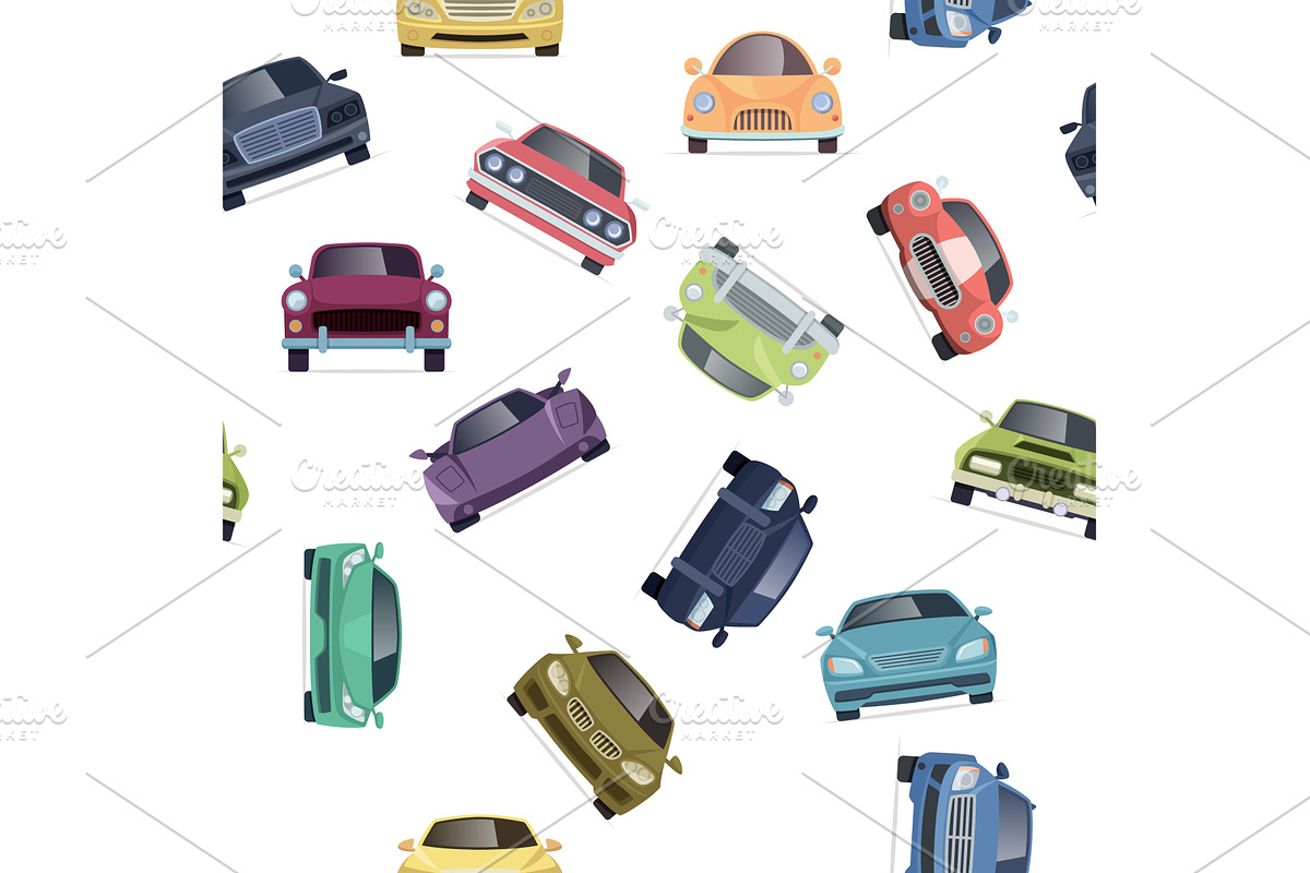 Cars front view. template pattern, a Transportation Illustration by Onyx