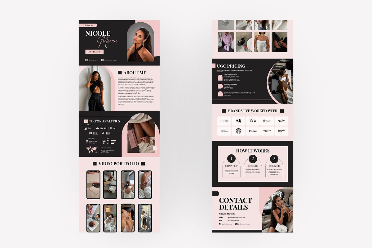 UGC Portfolio Website Template Canva, a Landing Page Template by Business Chic (Photo 3 of 5)