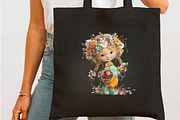 Whimsical Summer Girl Clipart, a Seasonal Illustration by fashionaddict (Thumbnail 7 of 7)