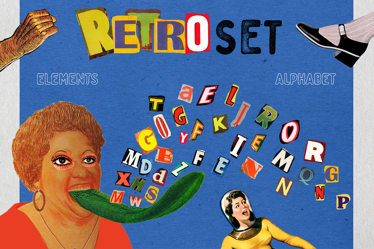 Retro Alphabet Collage KIT, an Object Graphic by Alexiva (Photo 1 of 4)