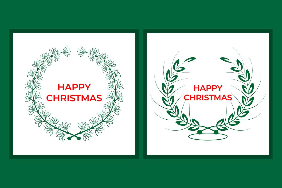 Happy Christmas Wreath Design, a Decorative Illustration by Lakhan1998 (Photo 2 of 6)
