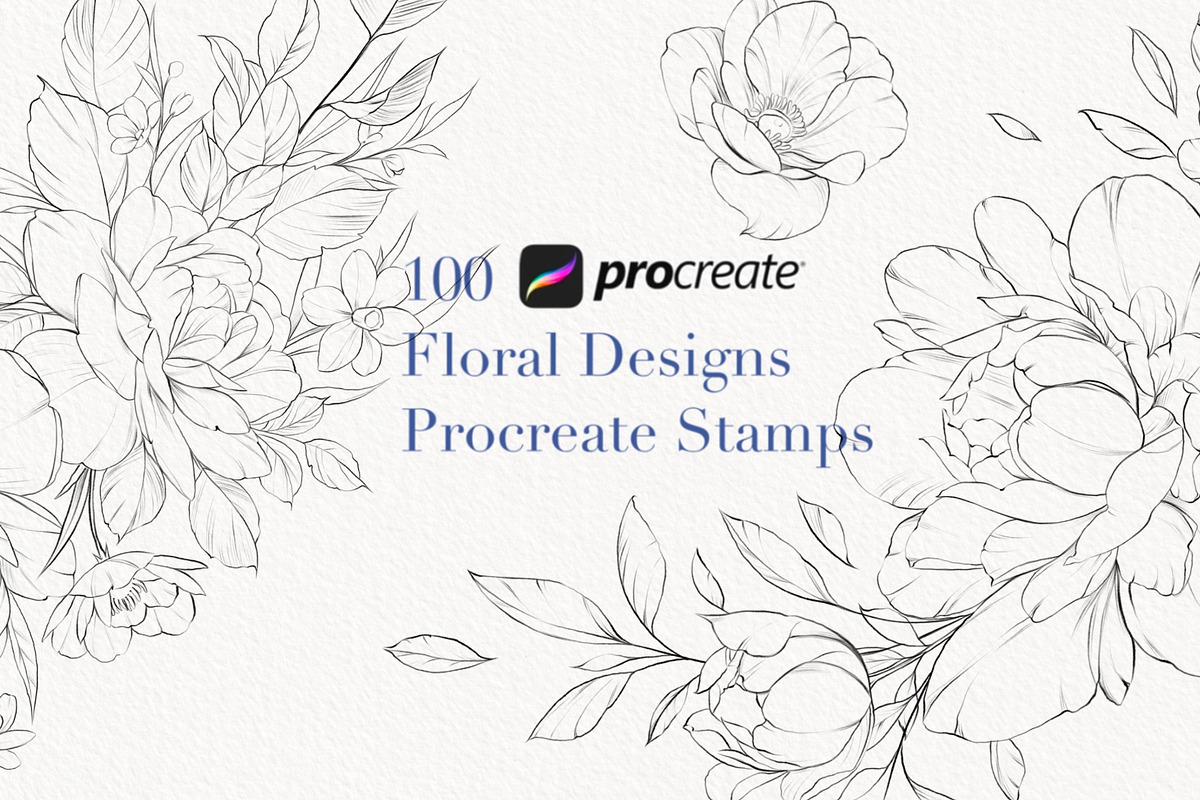 Procreate flower stamp, peony brush, a Brush Add-On by AnnaPolitmerskaja (Photo 1 of 5)