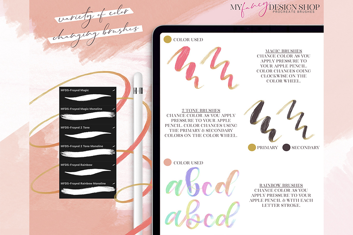 Frayed Texture Procreate Brushes, a Brush Add-On by My Fancy Design Shop (Photo 3 of 11)