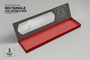 Rectangle Collapsible Box Mockup