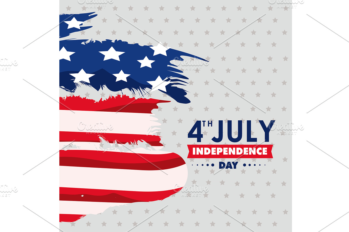 Usa independence lettering poster, an Illustration by studiogstock