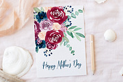 Burgundy + Navy Watercolour Flowers, an Illustration by ClementineCreative (Thumbnail 5 of 9)