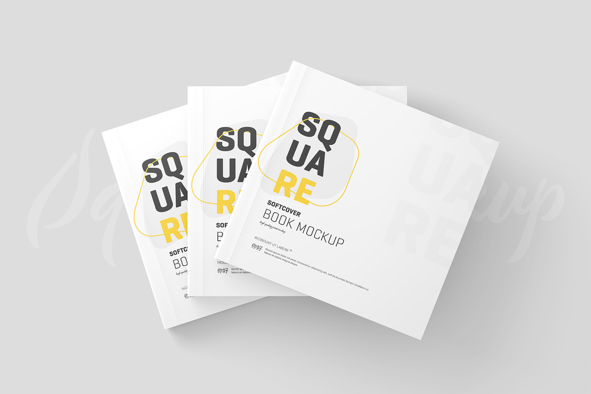 Square Softcover Book Mockup, a Books & Magazine Mockup by Toasin Studio (Photo 12 of 20)