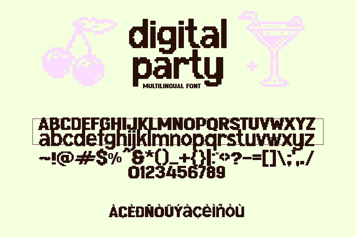 DIGITAL PARTY Y2K Sans Pixel Font, a Sans Serif Font by Blush Font Co. (Photo 5 of 7)