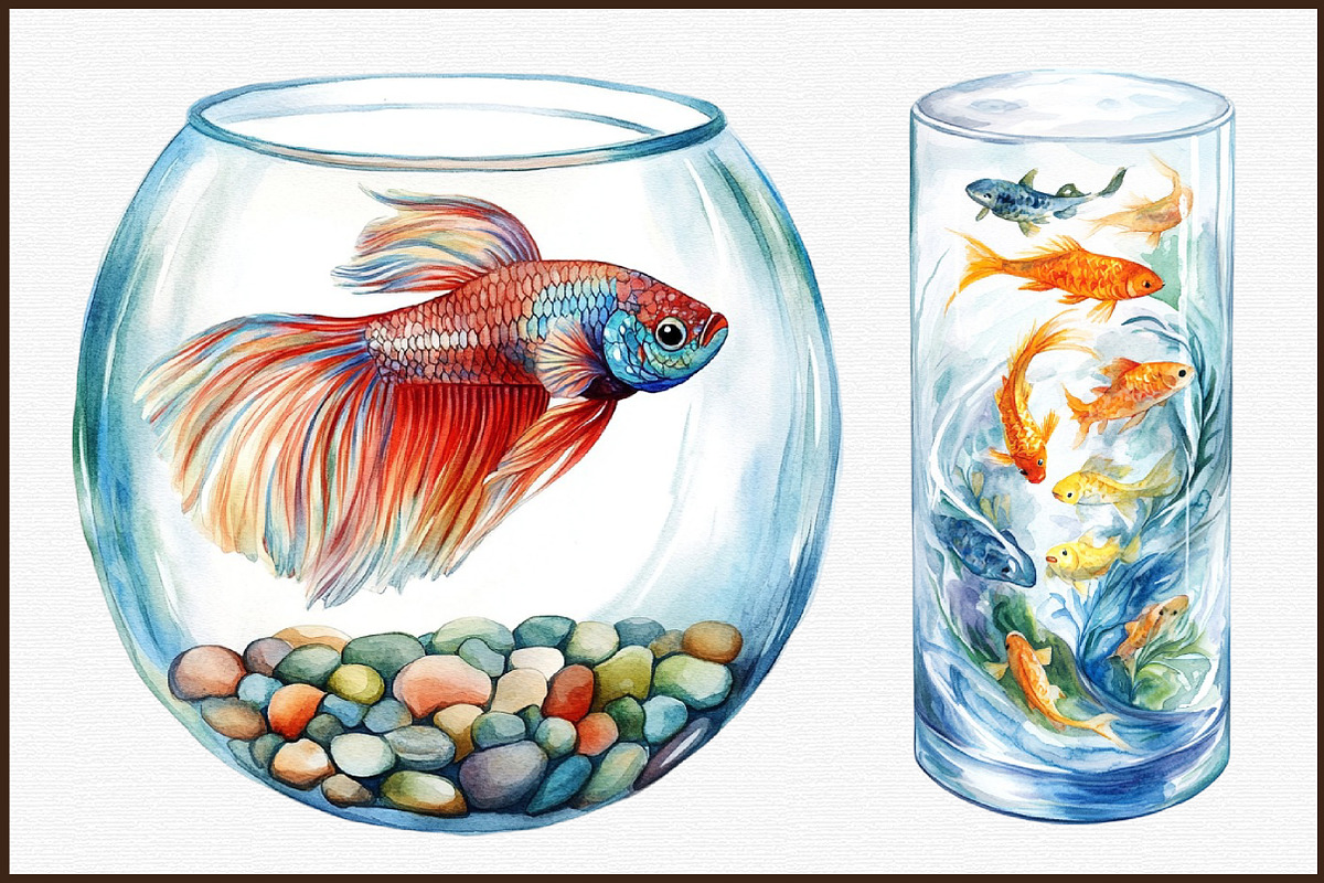Pastel Aquarium Clipart, an Illustration by Sublimation Artist (Photo 3 of 6)