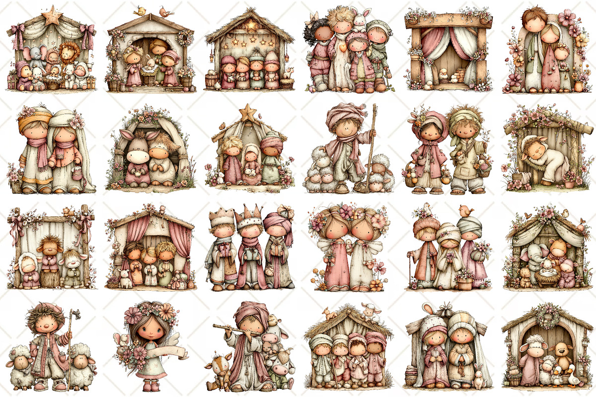 Whimsical Spring Nativity Scene, an Illustration by Black Bird Studio (Photo 2 of 5)