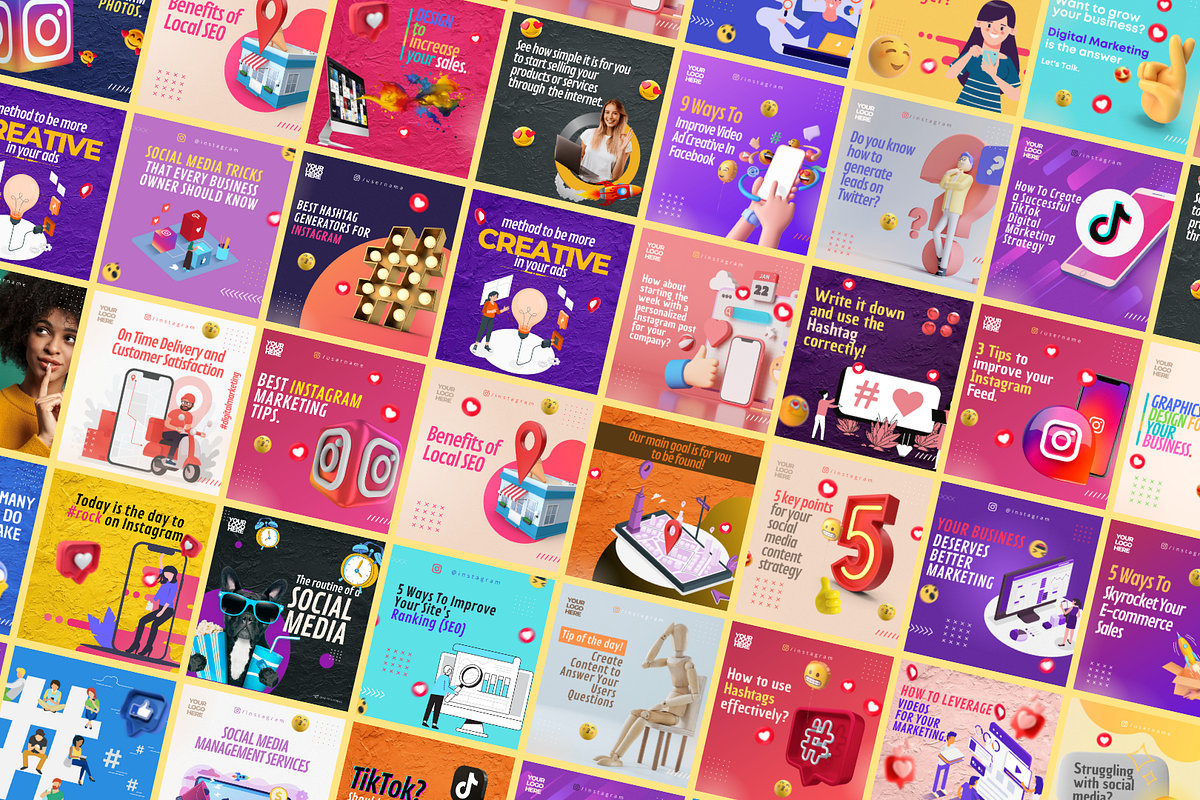 4 in 1 Digital Marketing CanvaBundle, a Social Media Template by Canvagator (Photo 3 of 9)