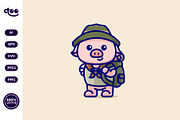 Simple Pig Scout Guide cartoon, an Animal Illustration by Satisfactoons (Thumbnail 1 of 3)