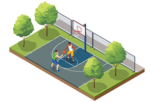 Isometric illustration of two, a Sport Illustration by Golden Sikorka