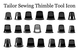 Tailor Sewing Thimble Tool Icon, an Icon by musafir_fashion
