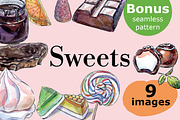 Watercolor sweets, a Food Illustration by miminoshka (Thumbnail 1 of 10)