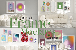ALL WHITE FRAME MOCKUP BUNDLE, a Mockup by N digital designs