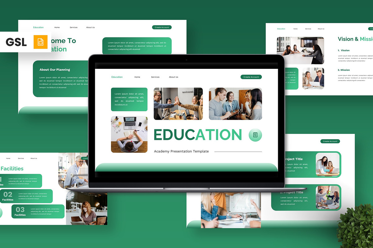 Education - Academy Google Slide, a Presentation Template by Deepslide Studio (Photo 1 of 6)