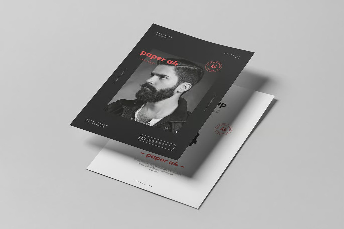 Paper A4 Mock-up, an Advertising Mockup by zippypixelstudio (Photo 9 of 12)